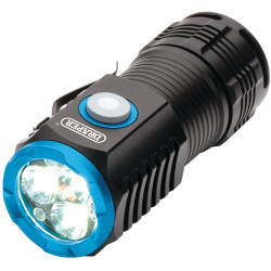 Draper 24258 LED Rechargeable Pocket Torch 3x 8W, 1800 Lumens, with USB-C Cable