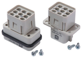 Wkładka złącza dużej mocy 9-pinowe HARTING 16A Żeński Montaż na kablu Proste