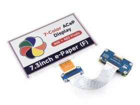 Waveshare 7.3inch ACeP 7-Color E-Paper E-Ink Display Module, 800×480 Pixels, SPI Communication