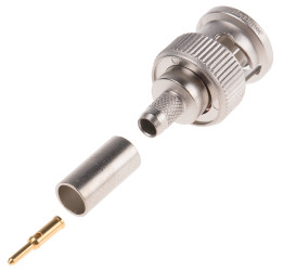 Złącze koncentryczne Montaż na kablu Męski 75Ω typ złącza Złącze BNC 0 to 4GHz Połączenie zagniatane typ kabla