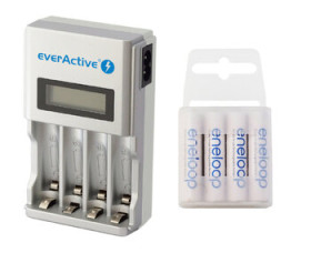 ładowarka everActive NC-450 + 4 x R03/AAA Panasonic Eneloop 800 (box)