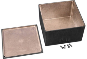 Aluminum die cast enclosure, (L x W x H) 125 x 125 x 79 mm, black (RAL 9005), IP54, 1590KBK