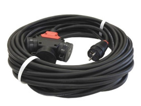 Przedłużacz budowlany jednofazowy elCORD 16A 230V IP44 15m H07RN-F 3G1,5 z wtyczką uni-schuko i potrójnym gniazdem 32125150