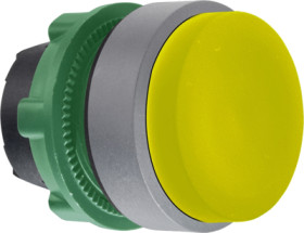 Pushbutton, unlabeled, unlit, groping, waistband round, yellow, front ring light gray, mounting Ø 22 mm, ZB5AL5C0