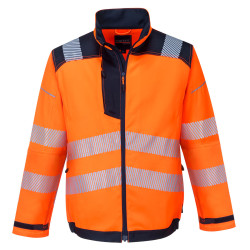 PW3 Hi-Vis Work Jacket Orange/Navy - Med