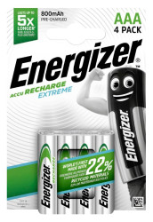 Akumulatorki Energizer R03/AAA Ni-MH 800mAh Extreme - 4 sztuki