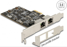 89392 Network card, PCIe, 2.5 Gigabit Ethernet, 2x RJ45