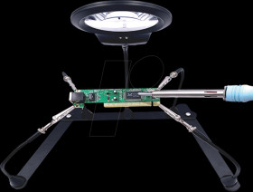 MG511 Circuit board holder, with 4 flexible arms and magnifying glass