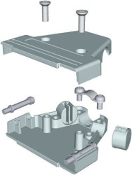 Osłona tylna D-Sub 37 -pinowe ABS Kątowy, Proste MH Connectors C