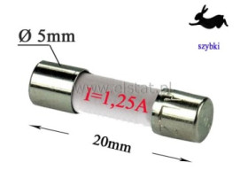 1,25A bezpiecznik ceramiczny szybki 5x20mm