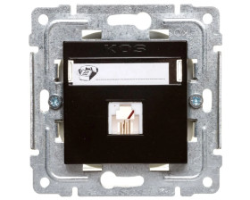 DANTE Gniazdo telefoniczne pojedyncze RJ11 czarne 450963