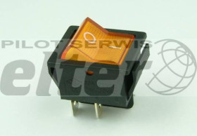 Przeł. kołys. podśw. duży ON-OFF AC żółty