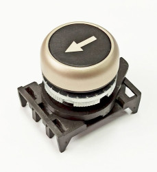 PPRN8NL/F przycisk monostabilny niepodświetlany czarny z strzałką niklowany OFF - (ON)