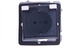 Sonata Gniazdo Bryzgoszczelne Z/U Schuko Ip44 Klapka Przezroczysta Białe...