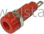 Gniazdo banan lab. 4mm 10A czerwone
