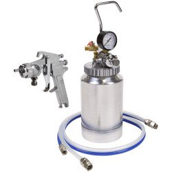 Sealey SSG1P Pressure Pot System with Spray Gun &amp; Hoses 1.8mm Set-Up