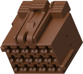Socket, unequipped, 15 pole, straight, 3 rows, brown, 1-967623-5