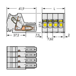 WAGO 831-3104 Female MCS-MAXI 4P 7.62mm