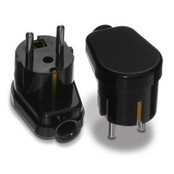 Wtyczka kątowa zu WT-16U Uni-Schuko czarn PLASTROL