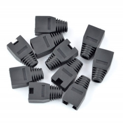 Odgiętka pełna na przewód RJ45 8P8C - czarna - 10szt.