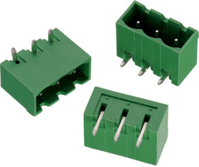 Pin header, 2 pole, pitch 5 mm, angled, green, 691313710002