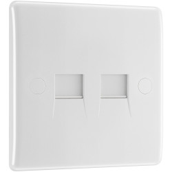BG 8BTS/2 White Nexus Moulded Double Slave Telephone Socket Screw Type