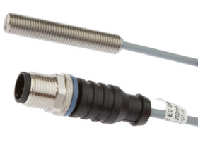 Czujnik indukcyjny w całości ze stali M8x1 dł: 45mm zabudowany Sn: 3 10-30 V DC PNP NO złącze kablowe M12 0,3 m PUR IC08E036