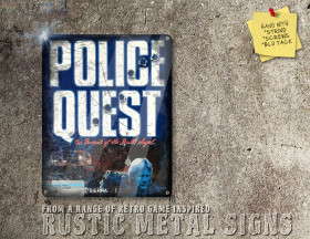 Rustic PC DOS, Amiga Game Police Quest Box Artwork Metal Sign [644]