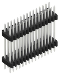 Pin header, 30 pole, pitch 1.27 mm, straight, black, SLVW811730Z