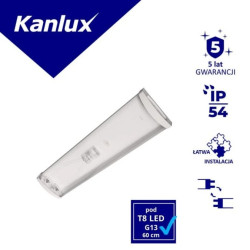 Oprawa nasufitowa kloszowa MEBA 4LED 60 IP54 PC pod 2 świetlówki T8 LED IP54 60cm 5 lat Gwar. 33894