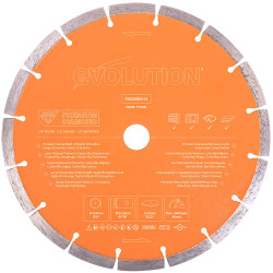 Evolution Power Tools PD230SEG-CS Premium Diamond Disc Cutter Blade 230 x 22.2mm
