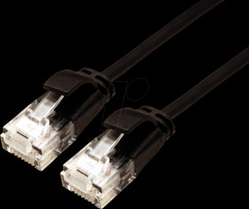 21153952 Patch cable Cat.6a UTP black 0.5m