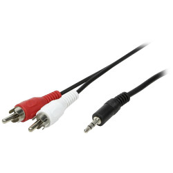 LogiLink CA1042 Audio Cable Jack/RCA Black Matt 1.50 m