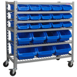 Sealey TPS22 Mobile Bin Storage System 22 Bins