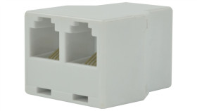 Rozdzielacz Telefoniczny Rj11 6P4c 1 Gniazdo / 2 Gniazda Kat.3