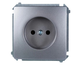 Simon Basic Gniazdo pojedyncze b/u 16A IP20 stal inox BMG1.01/21