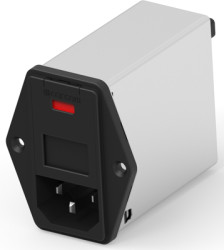 Suppressor filter, 50 to 60 Hz, 3 A, 250 VAC, faston plug 4.8 mm, 4-1609154-1