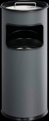 333058 Waste container with ashtray, 17 l, round, anthracite