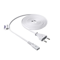 Kabel zasilający ósemka Akyga AK-RD-06A CCA 2x0.5mm² CEE 7/16 / IEC C7 1.5 m biały