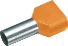 Cimco 187726 Podwójna końcówka Zw.Aderendh. 2x4,0mm² x 12mm,orange, z częściową izolacją , 4 mm² x 12 mm, 100 szt.