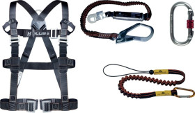 Szelki z 2 punktami zaczepowymi, amortyzatorem i uchwytem na narzędzia, kolor Czarny, rozmiar: XL/XXL, ELARA390HV2XX