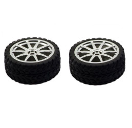 65mm x 25mm Wheel Pair - Silver [Discontinued]