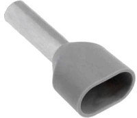 KKT-400S12D/5 Końcówka tulejkowa 12mm [przewód 4.0mm2] - szara, podwójna - 5 szt