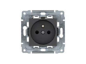 DANTE Gniazdo pojedyncze z uziemieniem z przesłoną torów prądowych bez ramki grafit 456034 KOS
