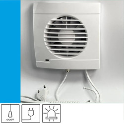 Wentylator domowy Vulkan RS100 przewód z wtyczką, kontrolka LED, fi 100 mm, kolor biały