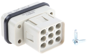 Wkładka złącza dużej mocy 9-pinowe HARTING 16A Męski Montaż na kablu Proste