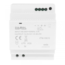 Zasilacz impulsowy montowany na szynie TH-35 (DIN) 100W 12V DC typ: ZTM-100/12 EXT10000285