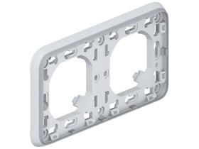 PLEXO IP55 Uchwyt podwójny poziomy do instalacji podtynkowej szary 069683 LEGRAND