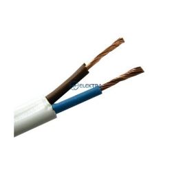 przewód elektryczny 2x0,5mm OMYp biały płaski linka 1metr