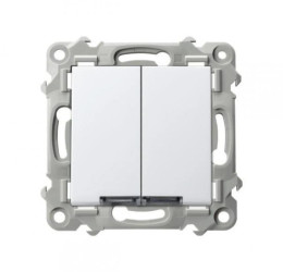 SZAFIR Łącznik schodowy + jednobiegunowy z podświetleniem białym biały ŁP-9ZS/m/00